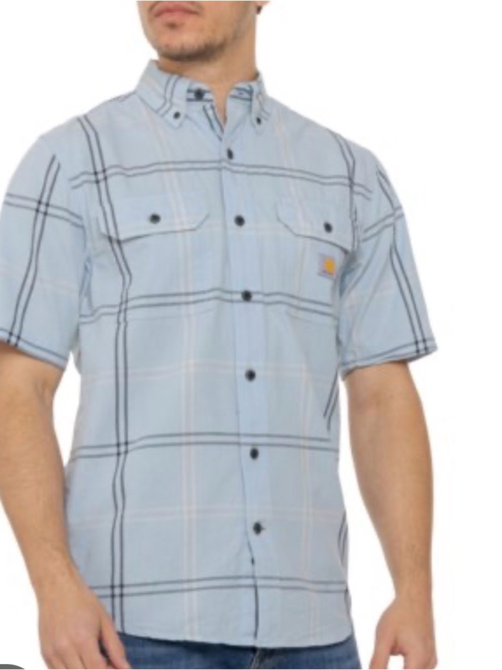 Carhartt Men's 106140 Loose-Fit Midweight Short-Sleeve Plaid Shirt M Cotton